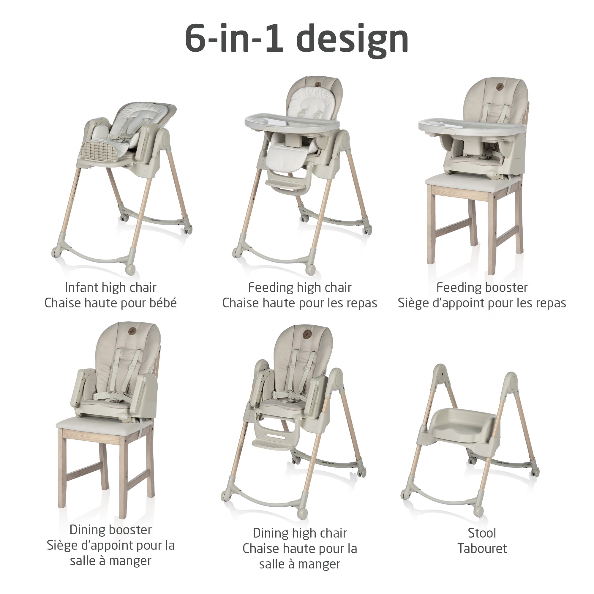 Chaise haute Minla 6-en-1