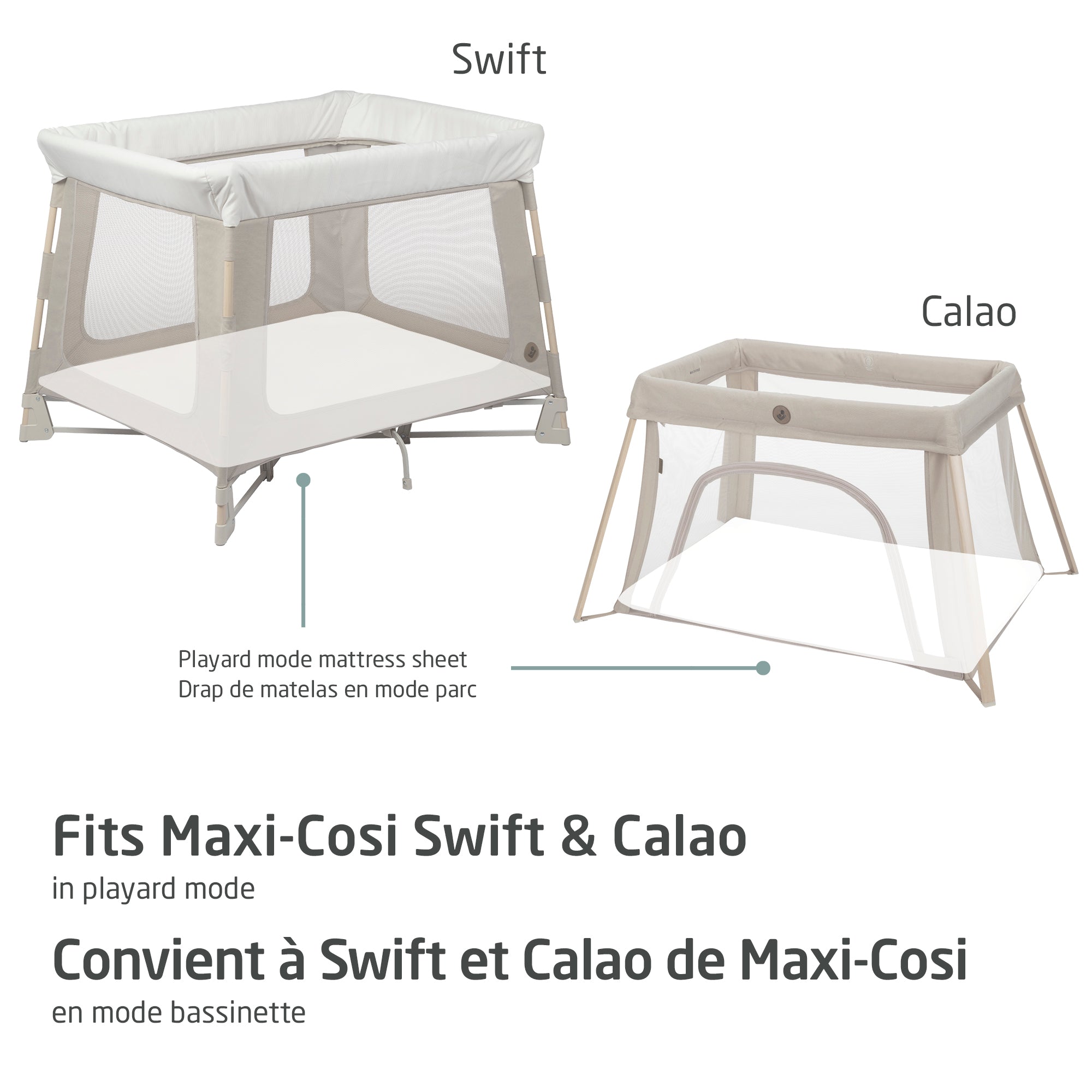 Draps de lit pliable Swift/Calao – Lot de 2