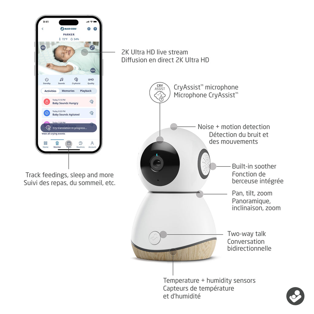 Voir la caméra de surveillance pour bébé Pro 360°