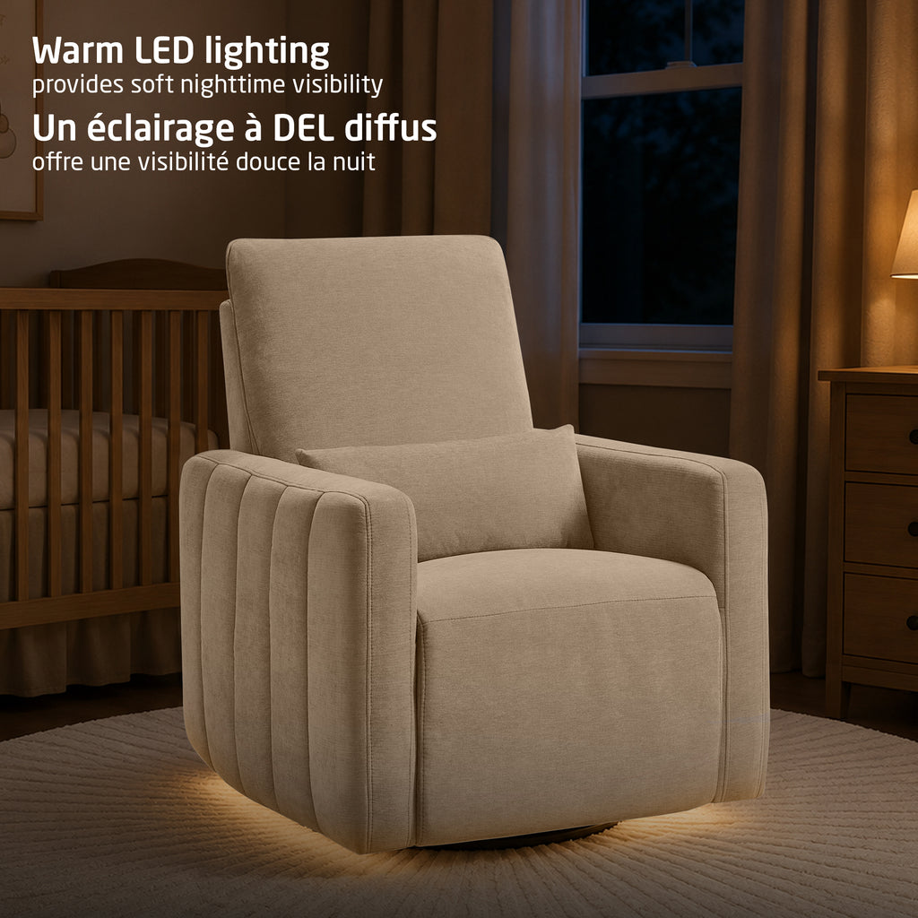 Dorian Swivel Glider and Power Recliner with Night Light