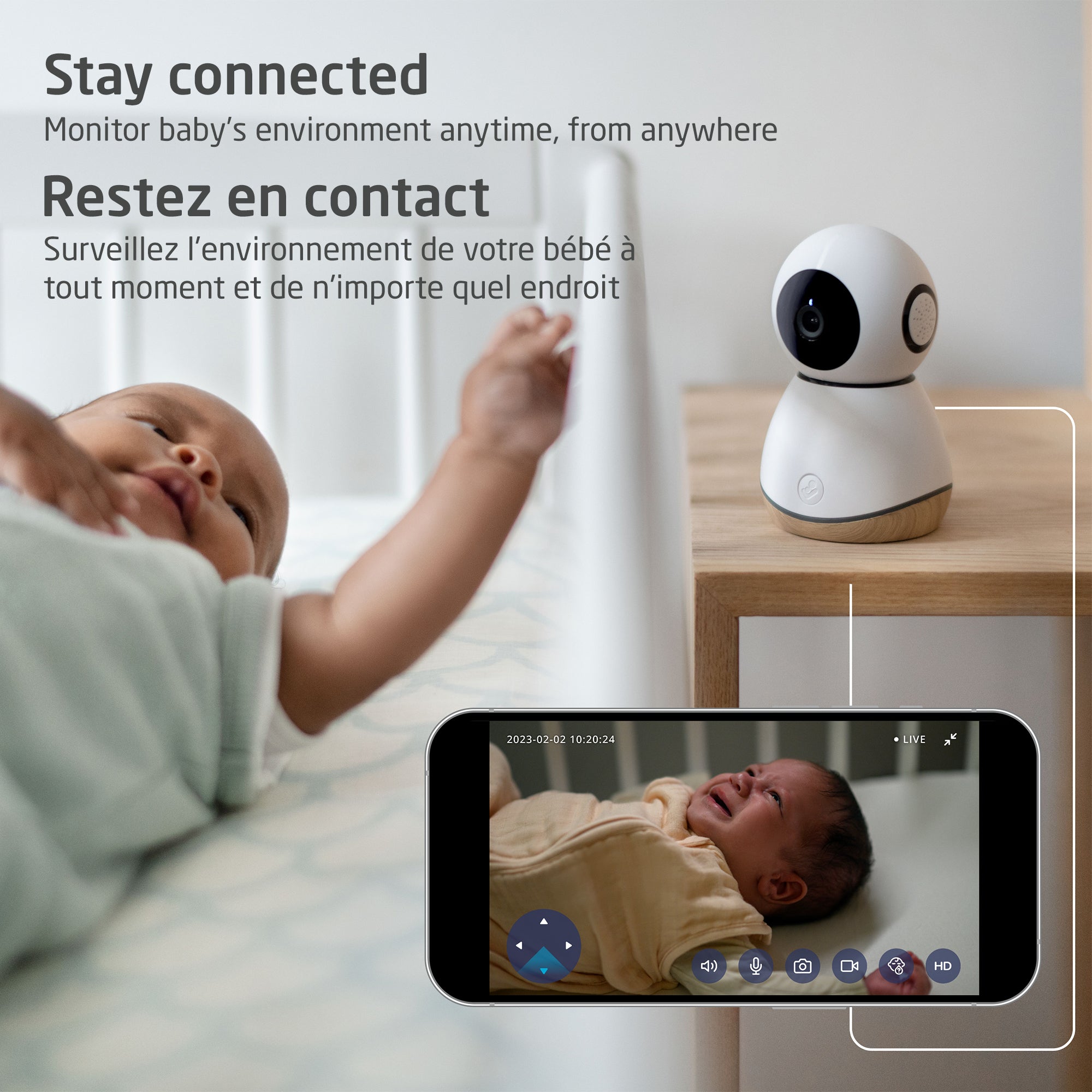 Voir la caméra de surveillance pour bébé Pro 360°