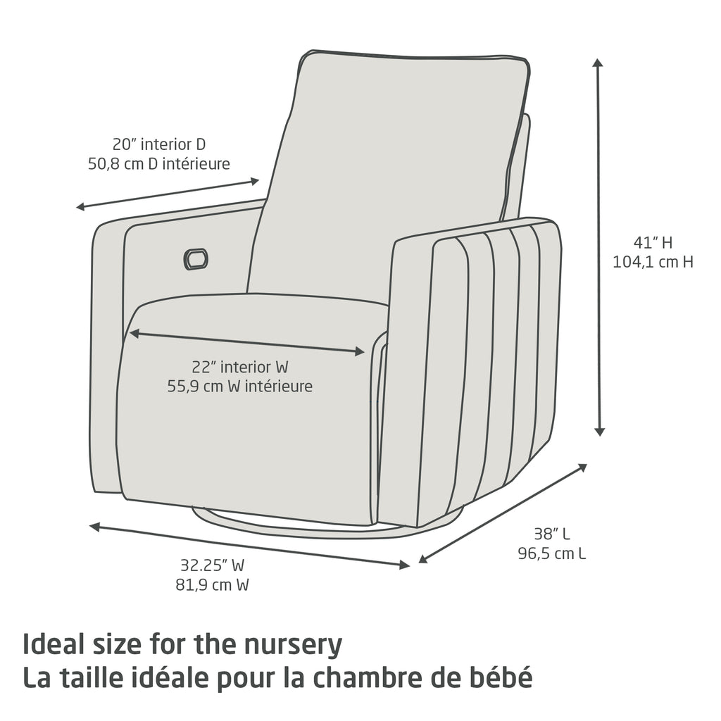 Dorian Swivel Glider and Power Recliner with Night Light