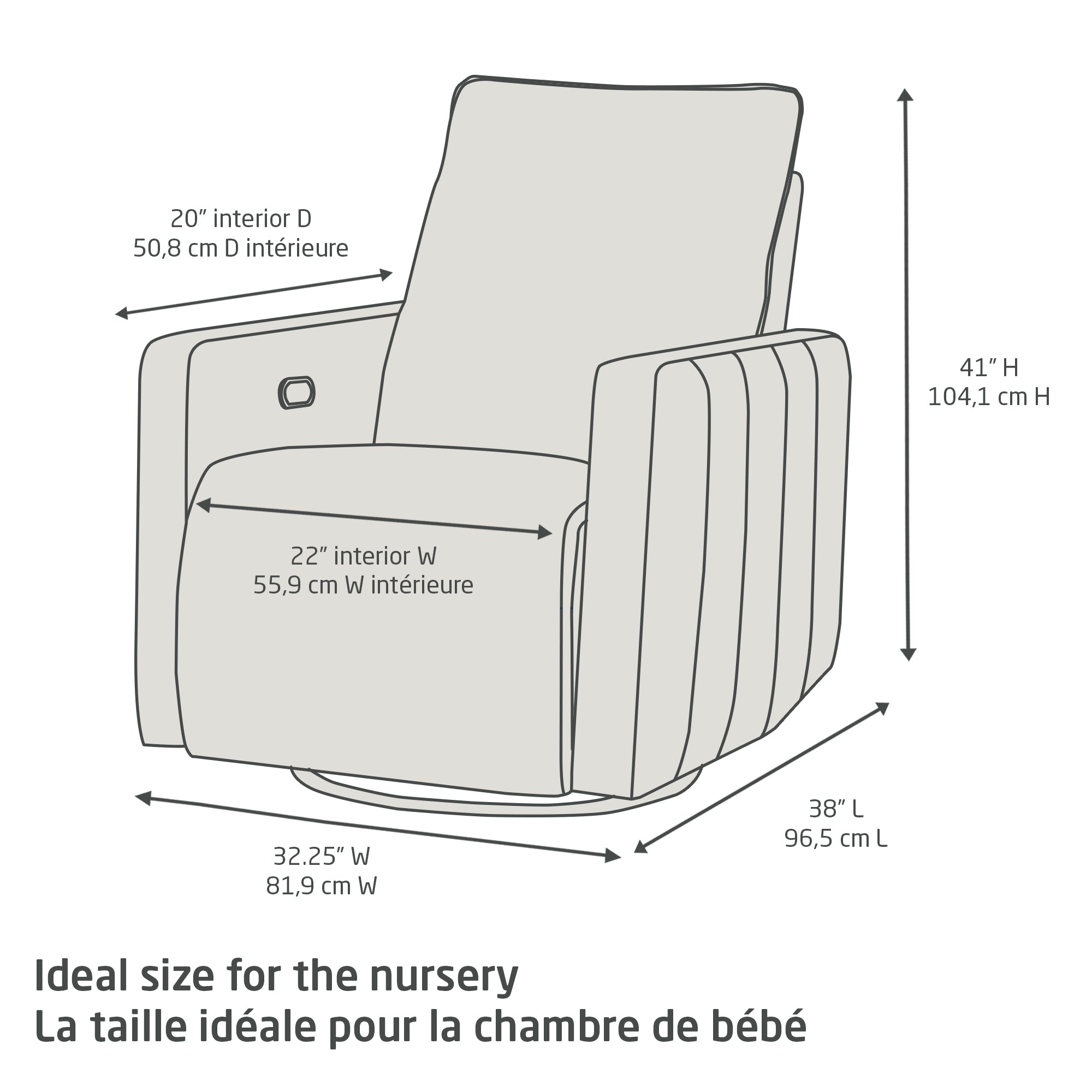 Dorian Swivel Glider and Power Recliner with Night Light