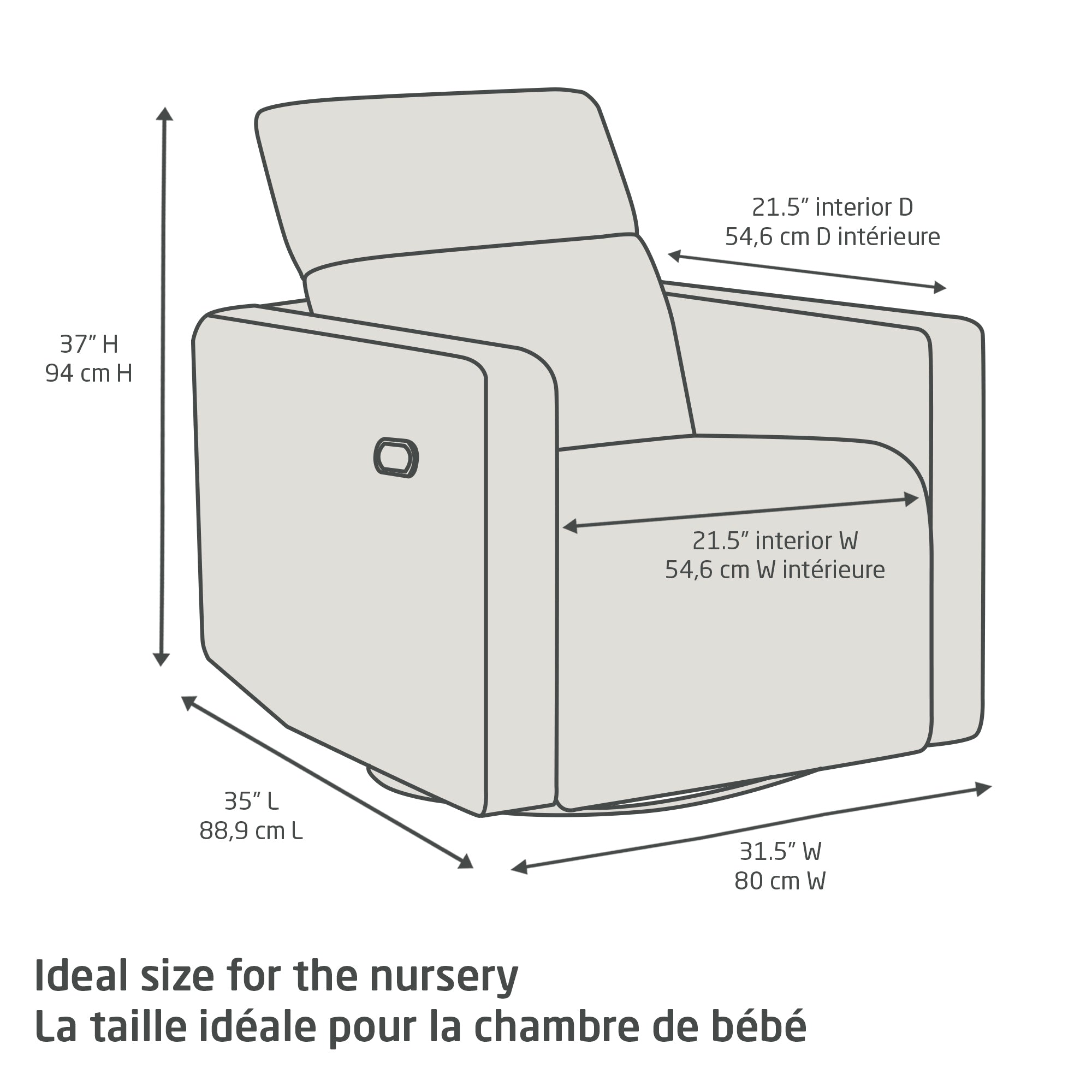 Fauteuil pivotant, coulissant et inclinable Isla