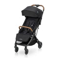 Profile view of the Maxi-Cosi Eva stroller showcasing its sleek design and premium finishes.